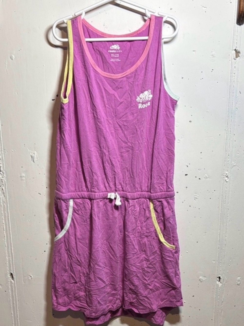 Roots Pink Purple Tank Romper with Trim